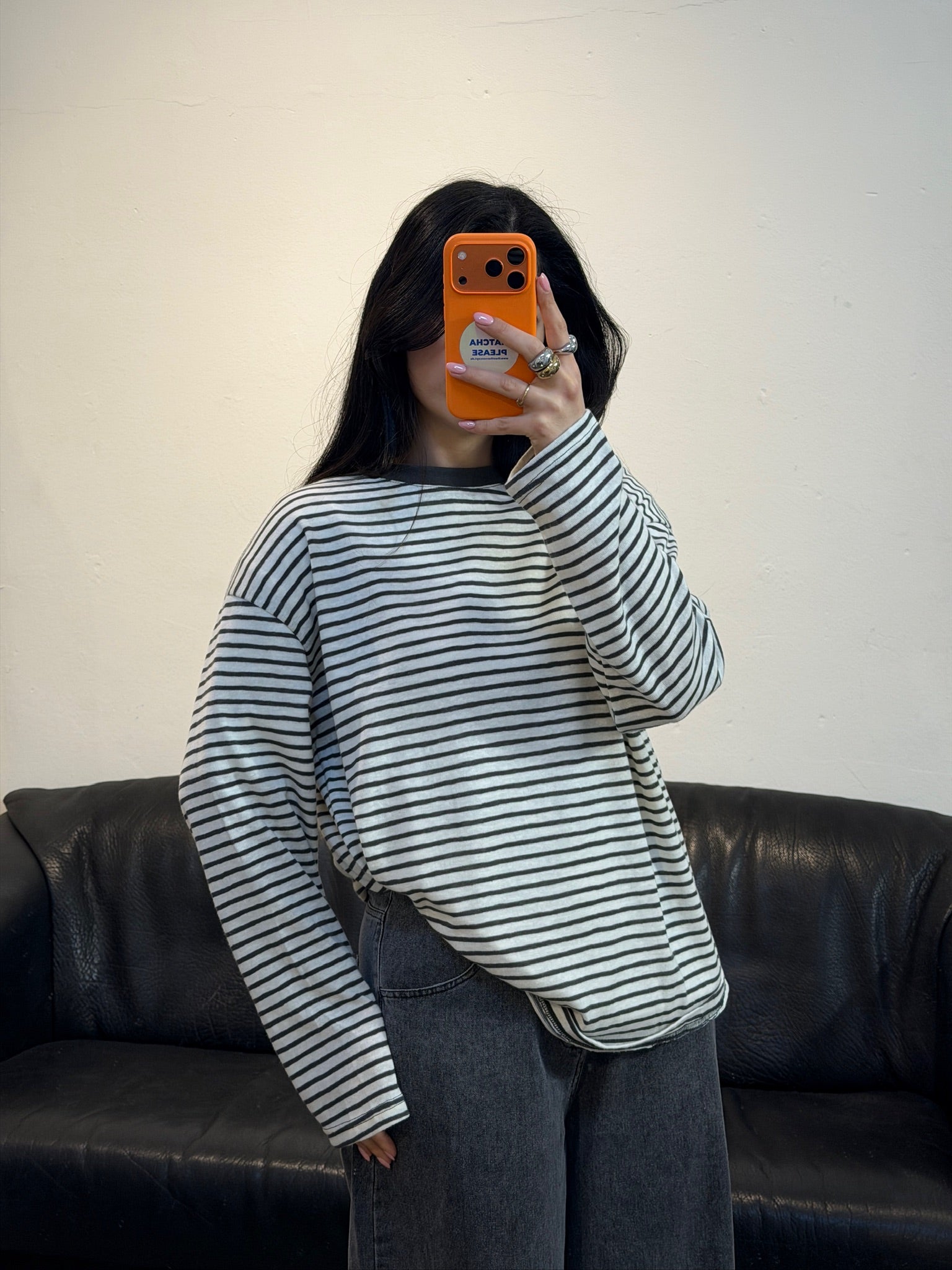 Oversize Longsleeve mit weitem Ärmel