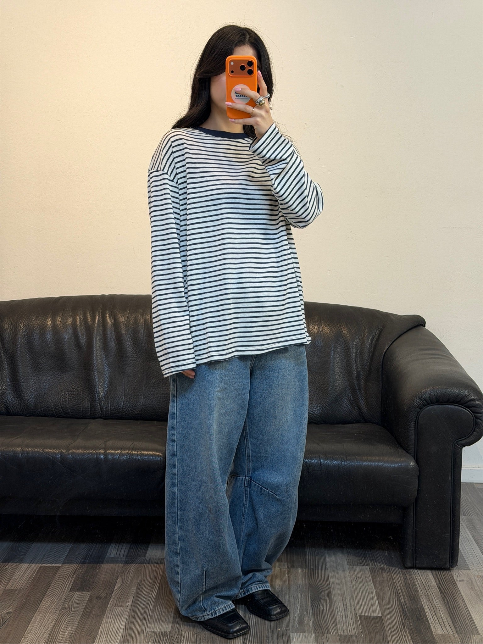 Oversize Longsleeve mit weitem Ärmel