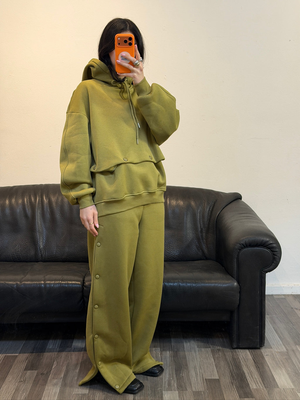 Hoodie mit Knopfleiste - lang oder in kurz tragbar