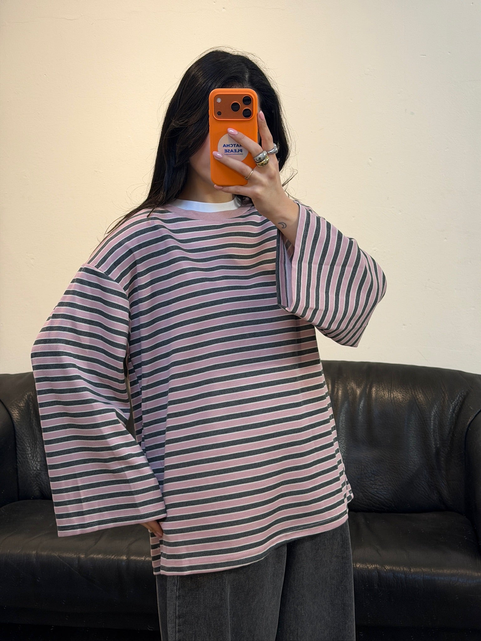 Oversize Pullover mit weitem Ärmel