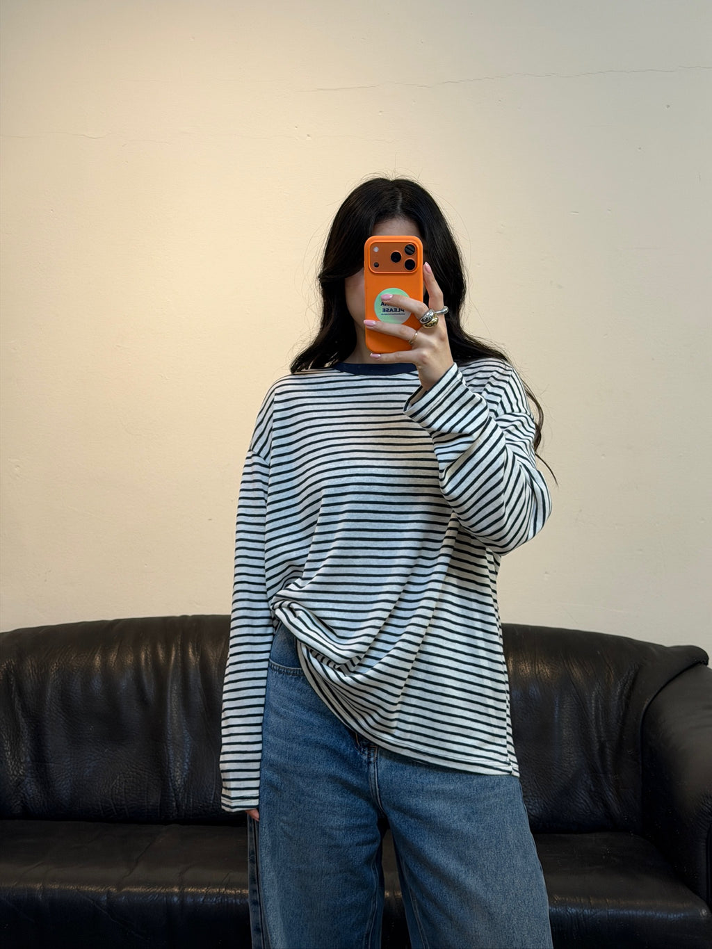 Oversize Longsleeve mit weitem Ärmel