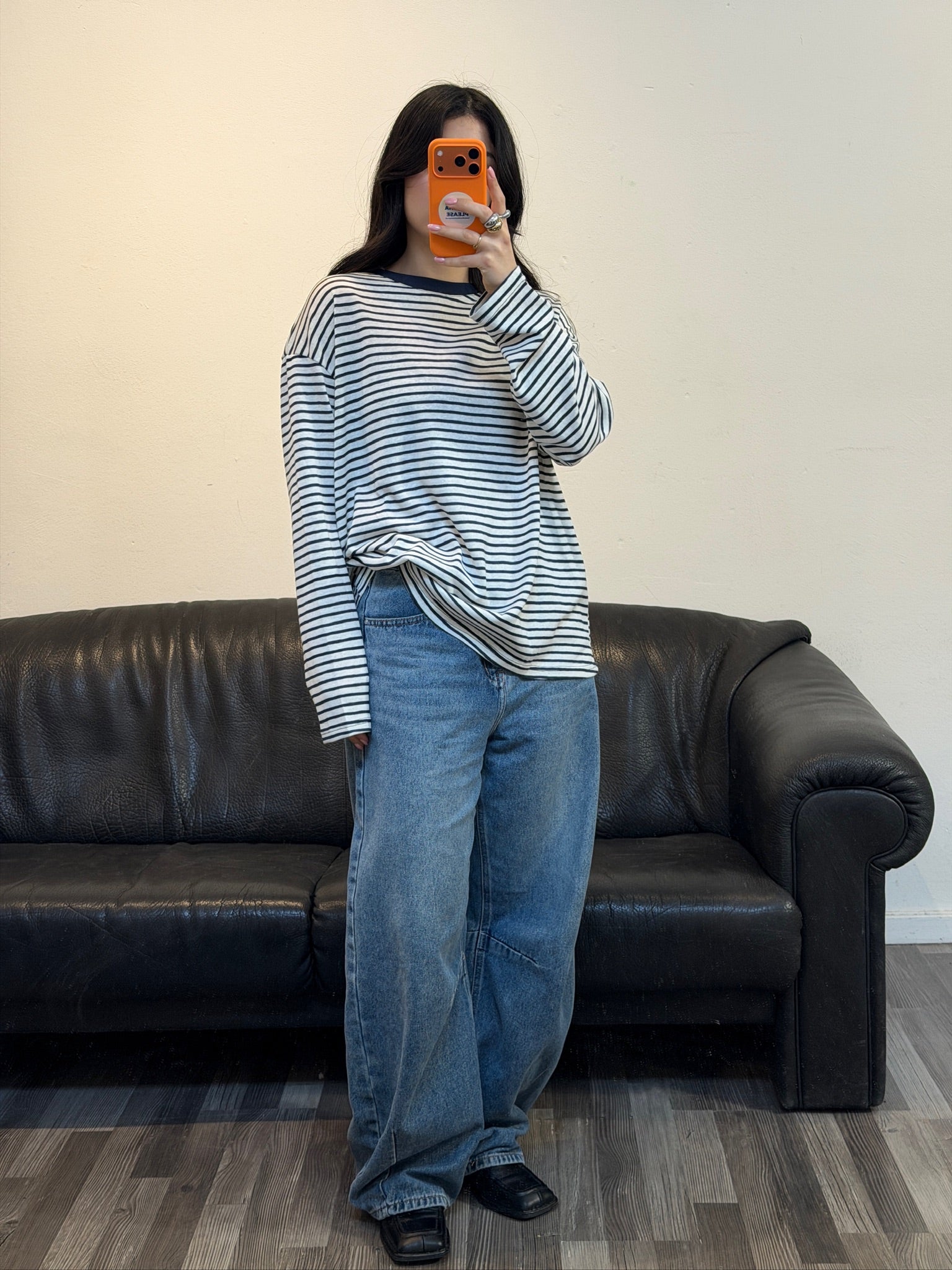 Oversize Longsleeve mit weitem Ärmel