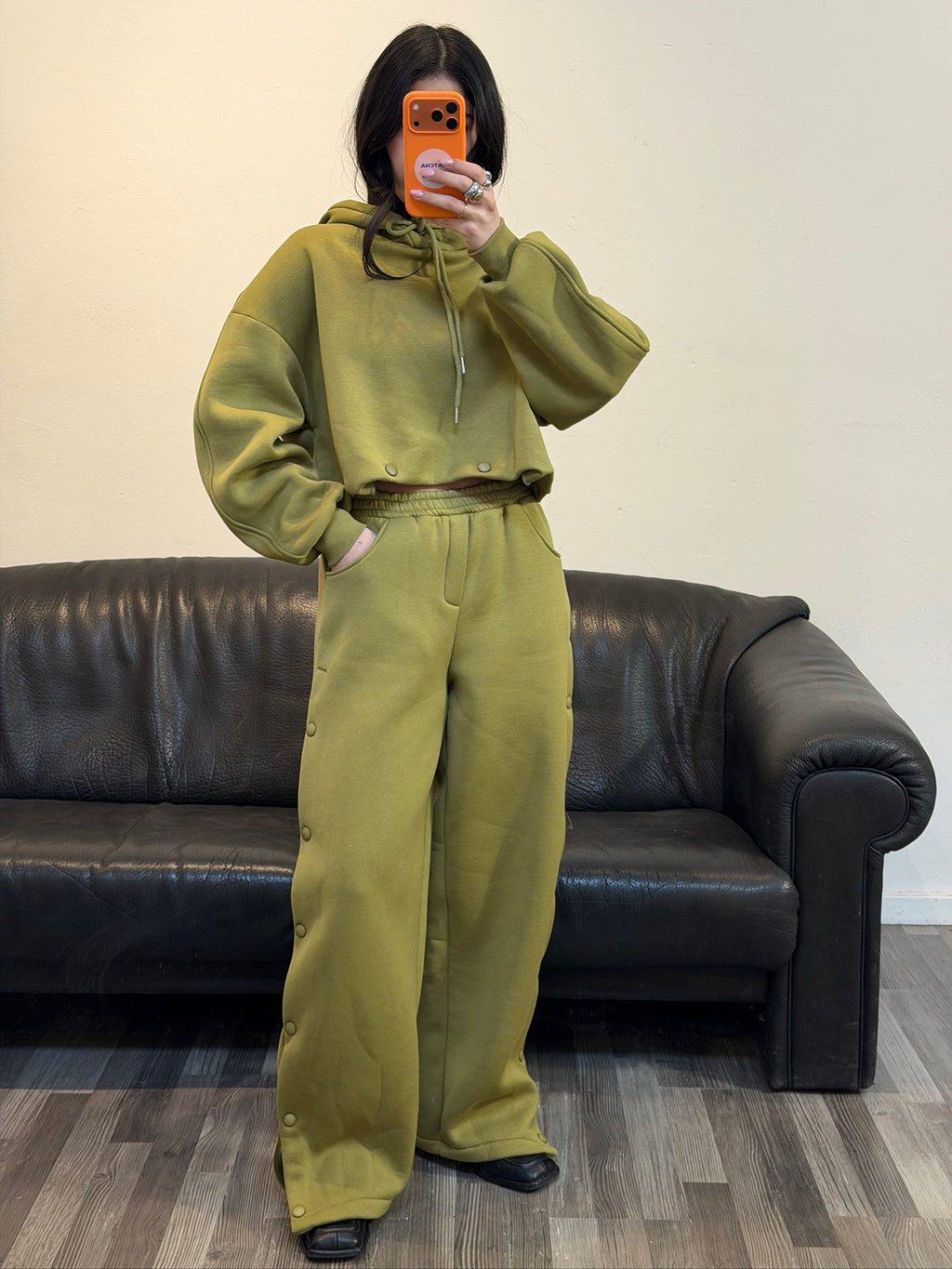 Hoodie mit Knopfleiste - lang oder in kurz tragbar